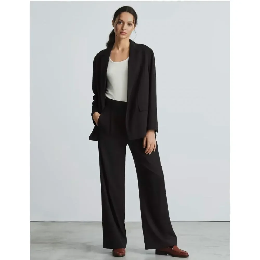 EVERLANE The Way High Drape Pant Black Women's 16S NWT Pleated Front Career Prep